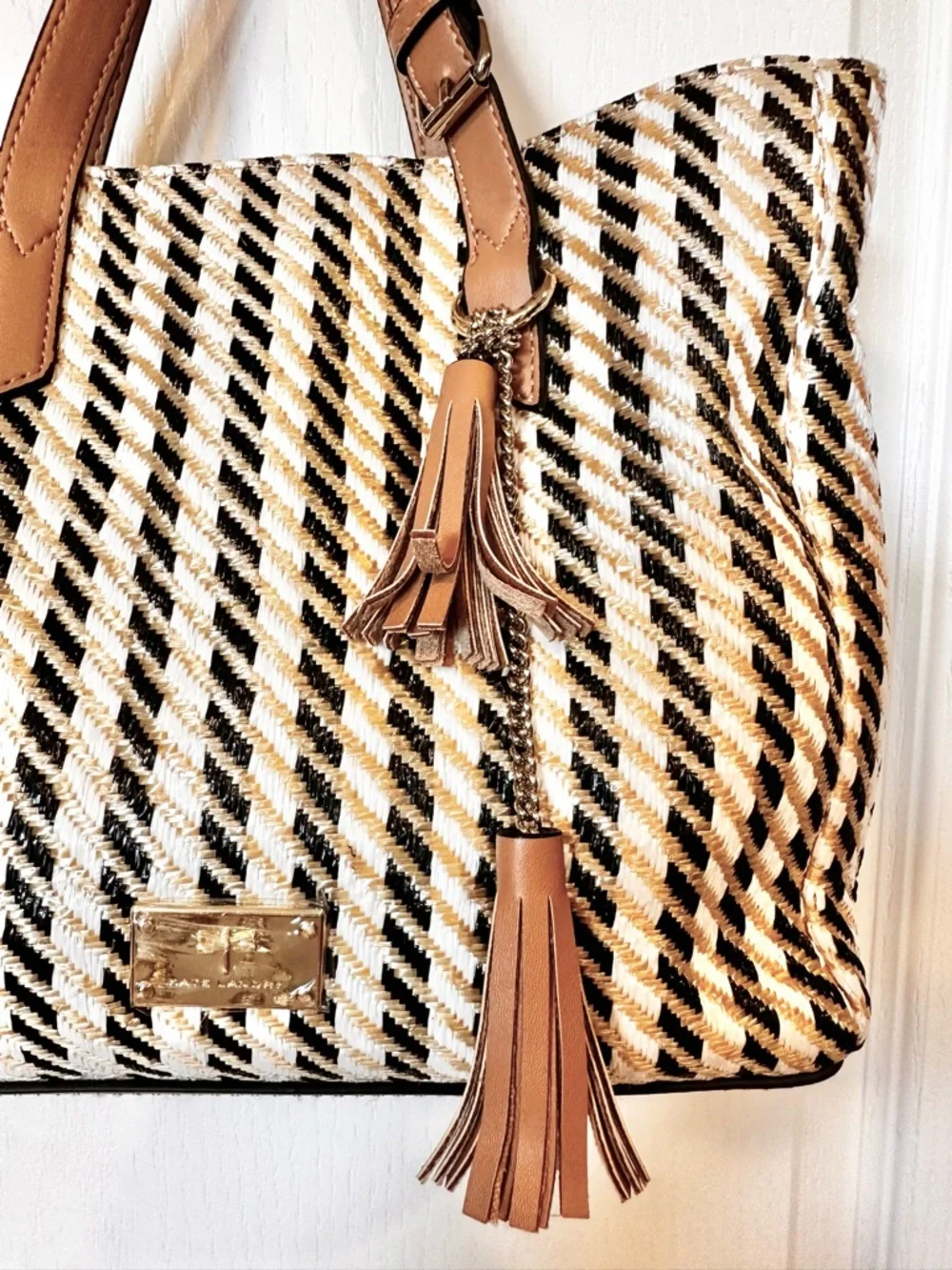 NWOT KATE LANDRY Gold, Black & White Shoulder/Crossbody Bag